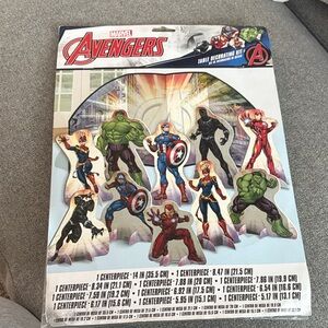 Marvel Avengers Superhero Cutout Birthday Party Centerpieces and Banner